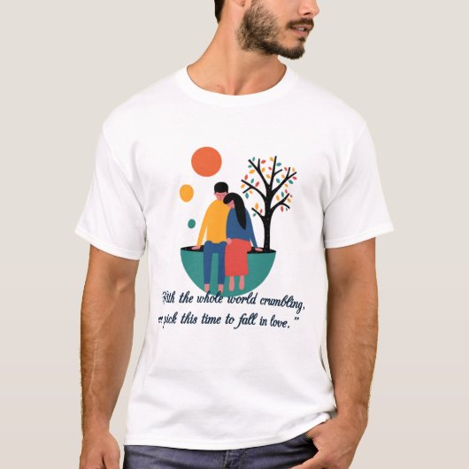 Valentijnsdag Thema koppelontwerp T-shirt (Voorkant)