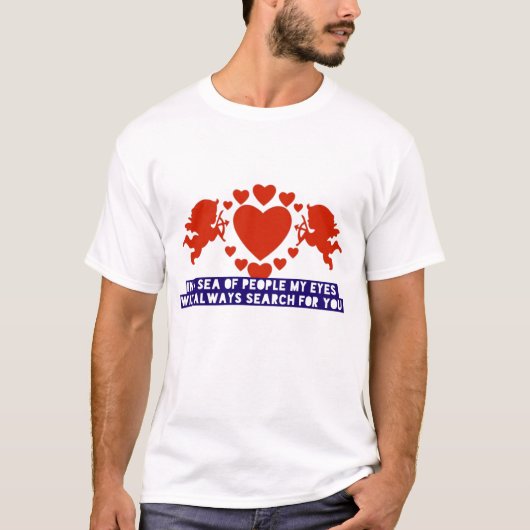 Valentijnsdag Thema koppelontwerp T-shirt (Voorkant)