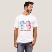 Valentijnsdag Thema koppelontwerp T-shirt (Voorkant volledig)