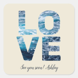VALENTIJNSDAG Thema Maatwerk Foto Oceaan Vierkante Sticker
