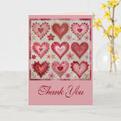 Valentijnsdag Thema Quiltpatroon Patchwork Kaart (Gele Bloem)