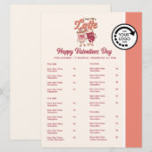 Valentijnsdag Thema Restaurant Afhaalmenu Menu (Voorkant / Achterkant)