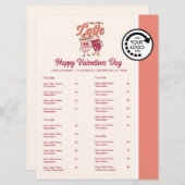 Valentijnsdag thema restaurant Take Out Menu (Voorkant / Achterkant)