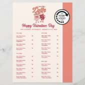 Valentijnsdag thema restaurant Take Out Menu (Voorkant)