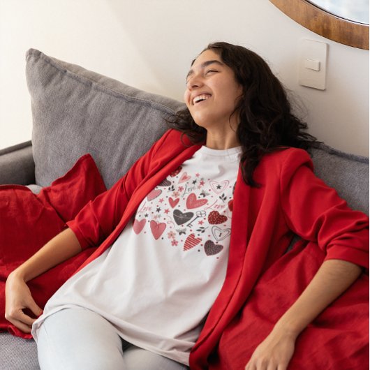 Valentijnsdag Thema Rode Harten Tri-Blend Shirt
