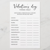 Valentijnsdag Think Fast, Think Quick party game (Voorkant)