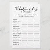 Valentijnsdag Think Fast, Think Quick party game (Voorkant / Achterkant)