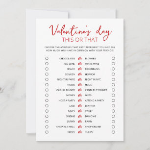 Valentijnsdag This or that spel bewerkbare kaart