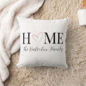 Valentijnsdag Thuis Roze Hart Familienaam Kussen (Deken)