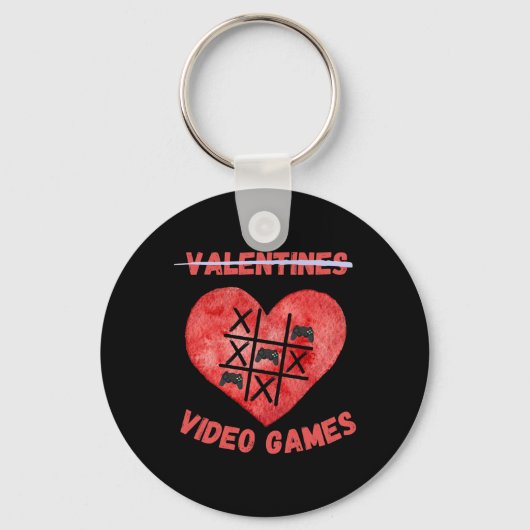 Valentijnsdag Tic Tac Toe Grappige Valentijn Video Sleutelhanger (Voorkant)