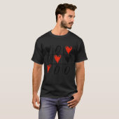 Valentijnsdag Tic Tac Toe Heart T-shirt (Voorkant volledig)