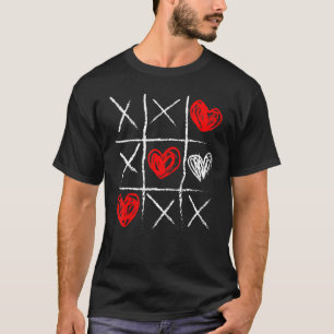 Valentijnsdag Tic Tac Toe Valentijn Cute Heart T-shirt
