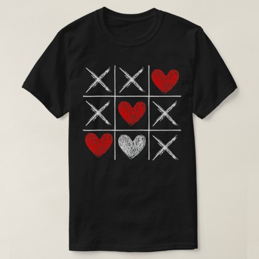 Valentijnsdag Tic Tac Toe Valentijn Funny Love H T-shirt (Design voorkant)