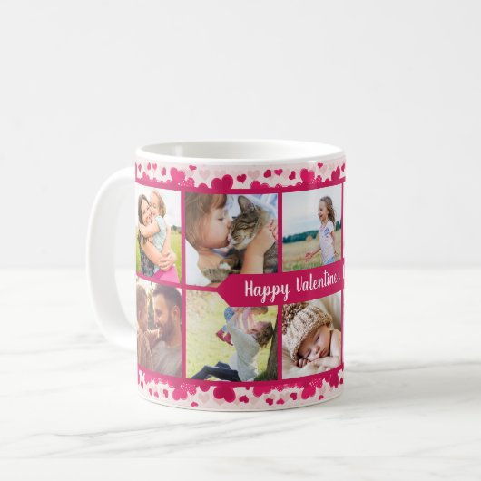 Valentijnsdag Tien Fotocollage met hart Koffiemok (Voorkant links)