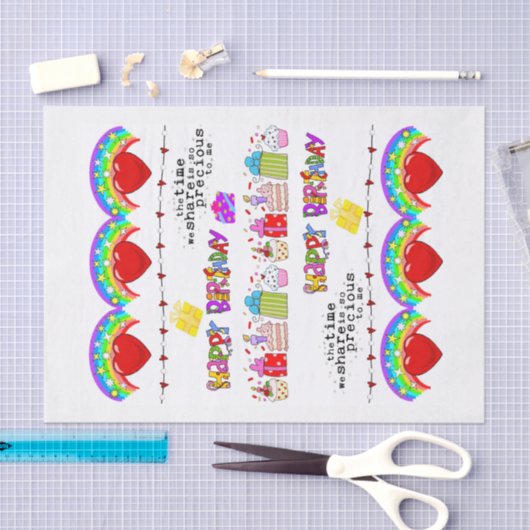 Valentijnsdag Tissue Paper Happy Birthday Tissuepapier (Craft)