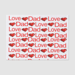 Valentijnsdag Tissue Paper Love Dad Red Hearts Tissuepapier