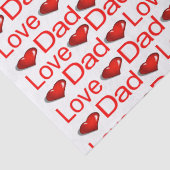Valentijnsdag Tissue Paper Love Dad Red Hearts Tissuepapier (Detail)