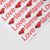 Valentijnsdag Tissue Paper Love Mamma Red Hearts Tissuepapier (Detail)