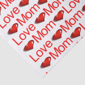 Valentijnsdag Tissue Paper Love Mom Red Hearts Tissuepapier (Detail)