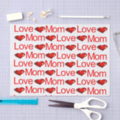 Valentijnsdag Tissue Paper Love Mom Red Hearts Tissuepapier (Craft)