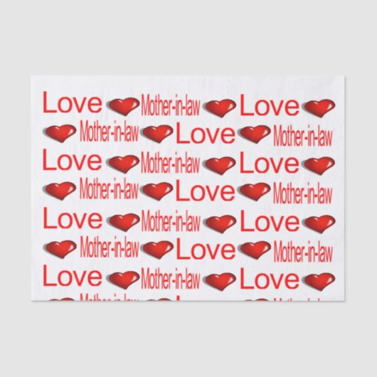 Valentijnsdag Tissue Paper Love Mother in Law Tissuepapier (Voorkant)