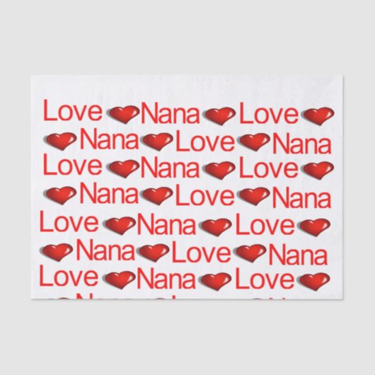 Valentijnsdag Tissue Paper Love Nana Red Hearts Tissuepapier (Voorkant)