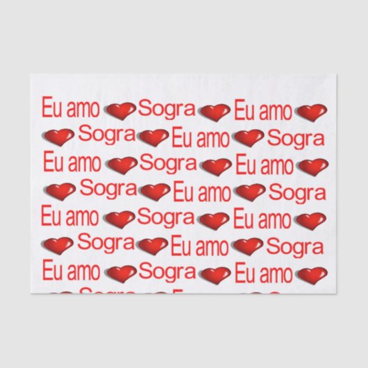 Valentijnsdag Tissue Paper Love Sogra Red Hearts Tissuepapier (Voorkant)