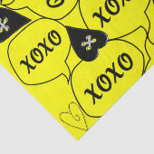 Valentijnsdag Tissue Paper Xoxo Yellow Black Tissuepapier (Detail)