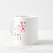 Valentijnsdag Tortelduifjes op Bicycle Hearts Koffiemok (Voorkant links)