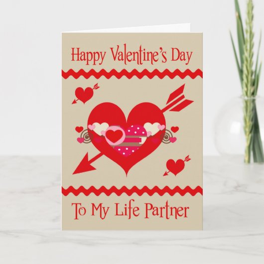 Valentijnsdag-tot-levenspartner wenskaart feestdagen kaart (Voorkant)