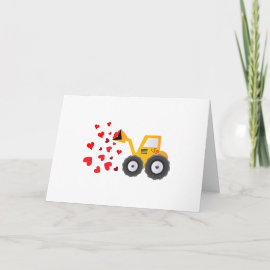 Valentijnsdag Tractor Hartjes Cadeau Jongens Kinde Feestdagen Kaart (Voorkant)
