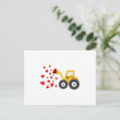 Valentijnsdag Tractor Hearts Gift Kinder Jongens Feestdagenkaart (Staand voorkant)