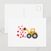 Valentijnsdag Tractor Hearts Gift Kinder Jongens Feestdagenkaart (Voorkant / Achterkant)