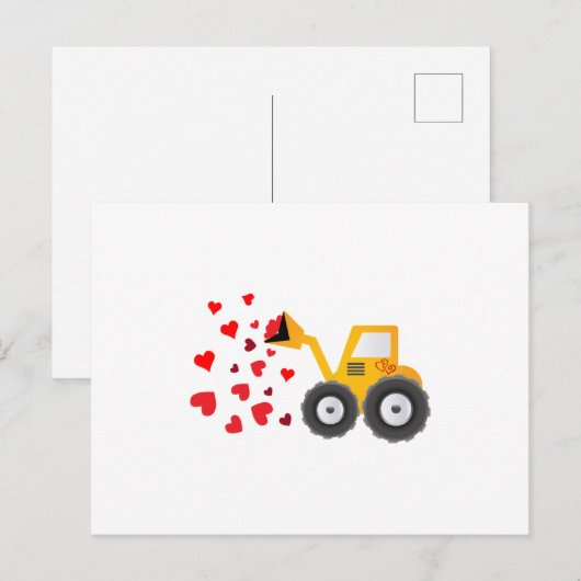 Valentijnsdag Tractor Hearts Gift Kinder Jongens Feestdagenkaart (Voorkant / Achterkant)