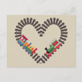 Valentijnsdag Train Railroad Heart Briefkaart (Voorkant)