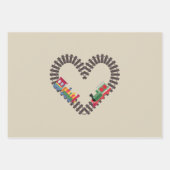 Valentijnsdag Train Railroad Heart Inpakpapier Vel (Voorkant)