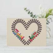 Valentijnsdag Train Railroad Heart Kaart (Staand voorkant)