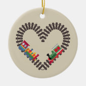Valentijnsdag Train Railroad Heart Keramisch Ornament (Voorkant)
