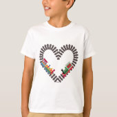 Valentijnsdag Train Railroad Heart T-shirt (Voorkant)