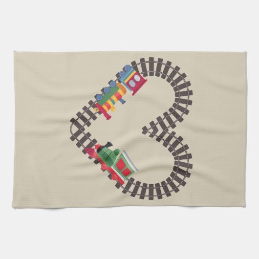 Valentijnsdag Train Railroad Heart Theedoek (Horizontaal)