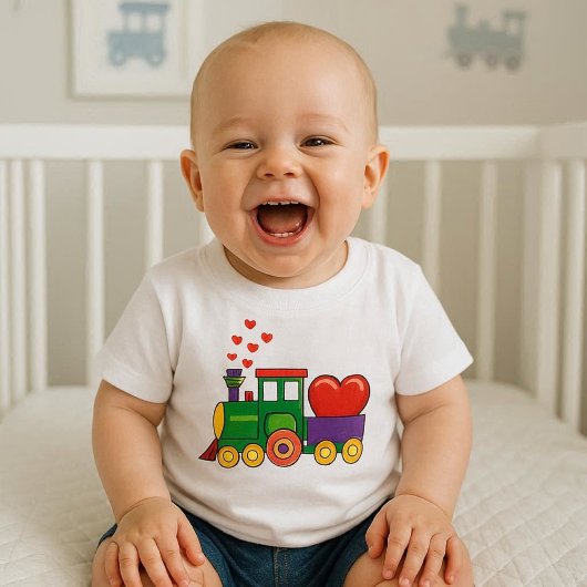 Valentijnsdag Train T-Shirt voor Baby Boy