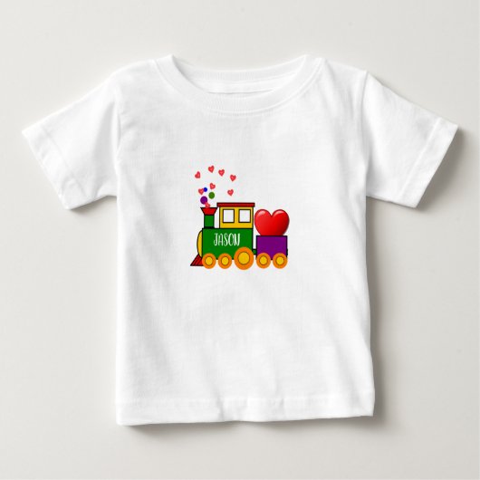 Valentijnsdag Train T-Shirt voor Baby Boy (Voorkant)