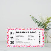 Valentijnsdag Travel Flight Boarding Pass Feestdagenkaart (Staand voorkant)