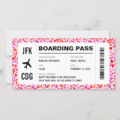 Valentijnsdag Travel Flight Boarding Pass Feestdagenkaart (Voorkant)