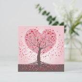 Valentijnsdag Tree Hearts Feestdagenkaart (Staand voorkant)