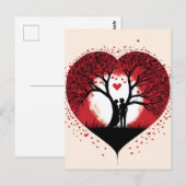 Valentijnsdag Tree of hearts Briefkaart (Voorkant / Achterkant)