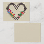 Valentijnsdag Trein Spoorweg Hart Notitiekaartje (Voorkant / Achterkant)