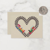 Valentijnsdag Trein Spoorweg Hart Notitiekaartje (Voorkant / Achterkant in situ)