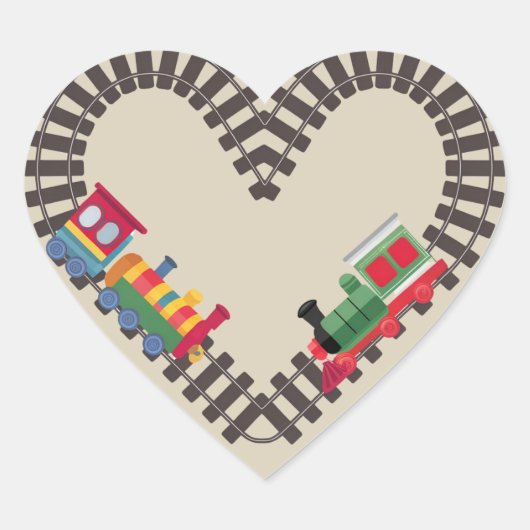 Valentijnsdag Trein Spoorweg Hart  Sticker (Voorkant)