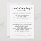 Valentijnsdag Trivia met antwoorden Game Kaart (Voorkant)